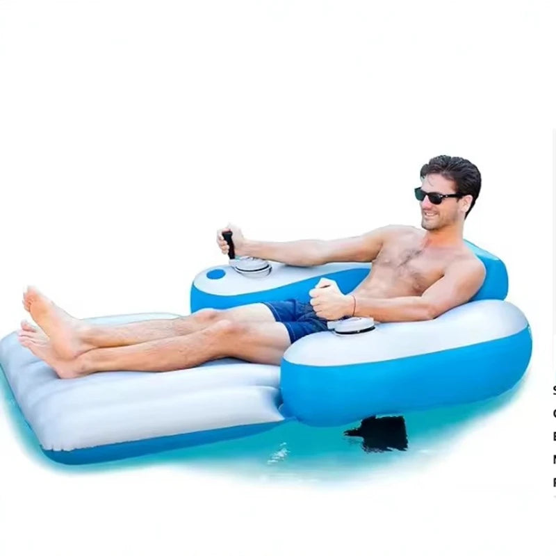 Inflatable Single Pontoon Chair Electric Pontoon Propeller Water Driving Pontoon Floating Chair